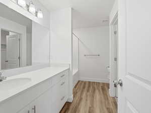 Primary bath with vanity and tub/shower