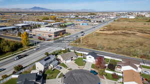 Bird's eye view of a mountain backdrop