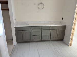 Master Bath with 8 ft double sink vanity