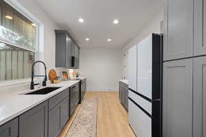 Butler pantry contains a full second kitchen with access to the garage and full prep area that can be closed off from company and the Main kitchen