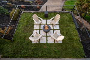 Exterior view of a fire pit