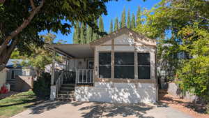 View of front of home with a porch