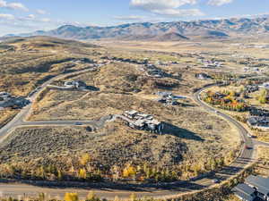 Bird's eye view of a mountain backdrop