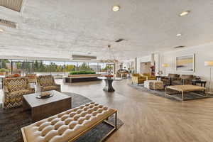 Exquisite lobby with plenty of seating for gathering and socializing.