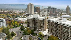 View of city with mountains