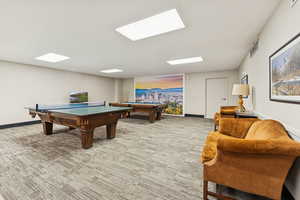 Game room featuring billiards table
