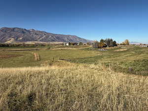 View of mountain background with rural landscape
