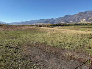 View of mountain background with rural landscape