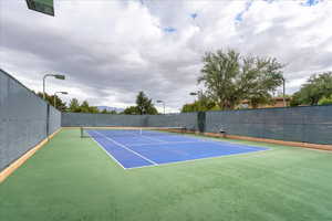View of private tennis court