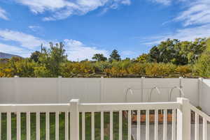 View of fenced backyard