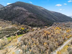 Mountain view with a heavily wooded area