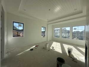 Beautiful trey ceiling in primary bedroom