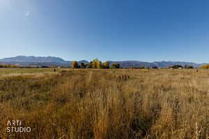 View of mountain background with rural landscape