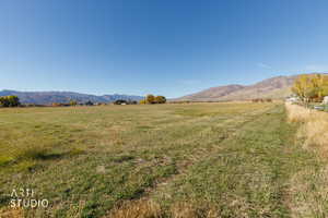 View of mountain background with rural landscape