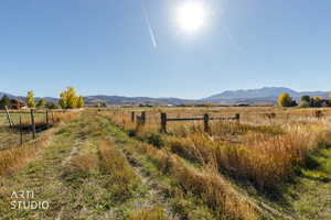 View of mountain background with rural landscape