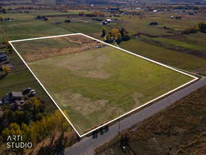 View of property location featuring rural landscape and property boundaries highlighted