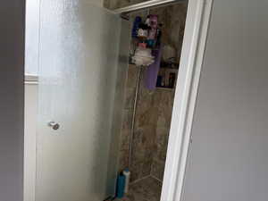 Bathroom featuring a shower stall