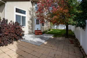 Fenced backyard featuring a patio area