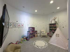 Playroom with recessed lighting