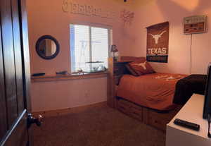 Bedroom with carpet and baseboards