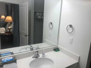 Bathroom featuring vanity