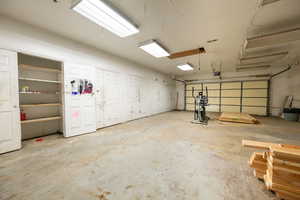 View of garage with ample storage