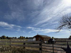 View of yard featuring a view of countryside