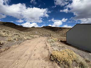View of yard with a mountain view