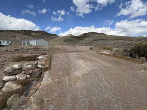 View of street with a mountain view