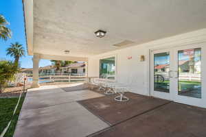 View of patio / terrace featuring french doors