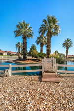 Surrounding community with a water view