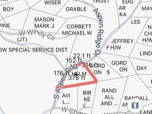 Map showing property parcels