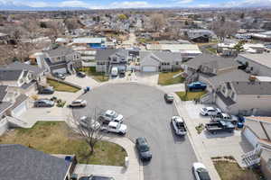 Aerial view of residential area