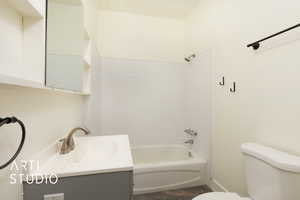 Full bathroom with vanity and shower / bathtub combination