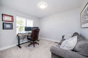 Office space featuring baseboards and carpet floors