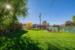 View of fenced backyard