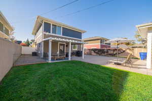 Back of house with a patio area and a fenced backyard