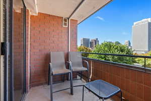 Balcony with a view of city