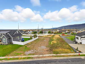 Aerial perspective of suburban area