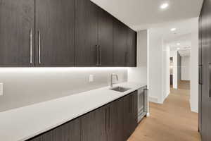 Butler pantry with prep sink and cooler