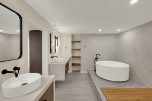 Primary Bathroom with soak tub and double vanity