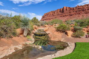 Mountain view with a small pond