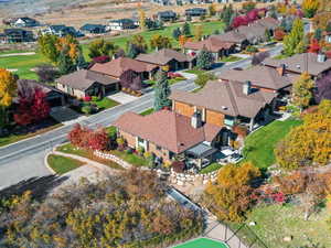 Aerial view of residential area
