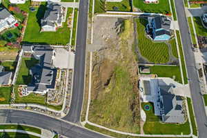 Aerial perspective of suburban area