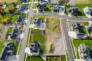 Aerial perspective of suburban area