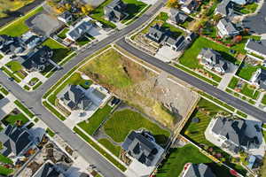 Aerial perspective of suburban area
