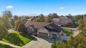 Aerial view of residential area