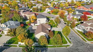 Aerial view of residential area