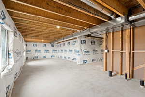 View of unfinished below grade area