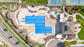 Aerial view of a pool